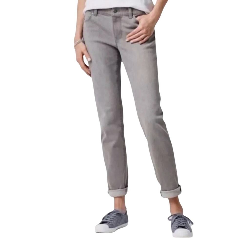 Talbots Flawless Five Pocket Boyfriend Jeans Size 4 Gray NWT Stretch